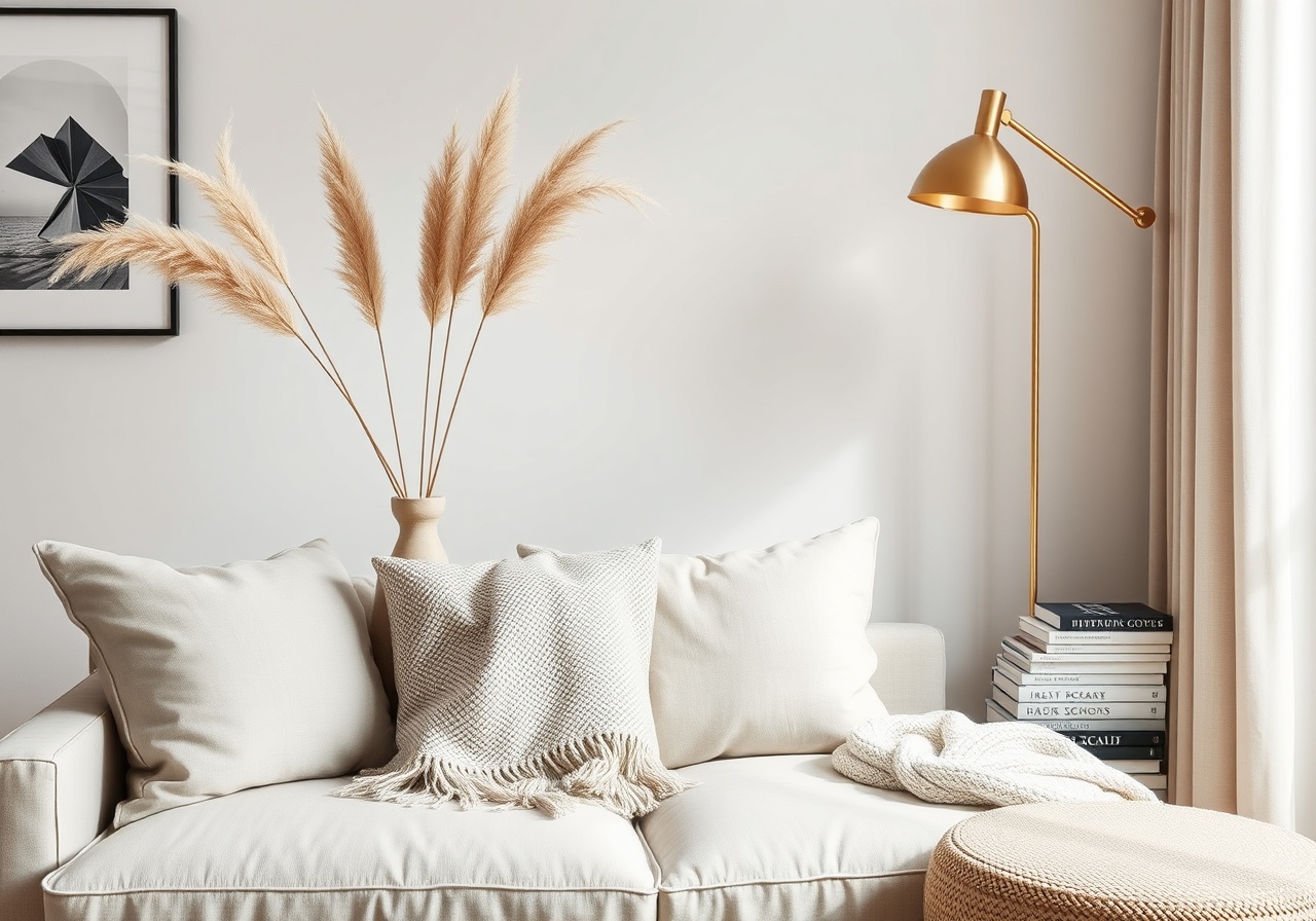 Stylish home interior featuring artisan ceramics and natural textiles