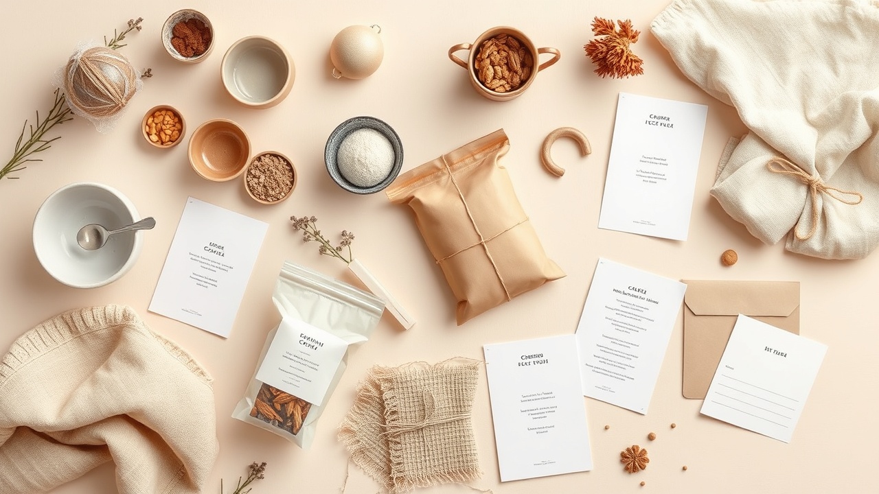 Flat-lay of diverse artisan products on an editorial surface